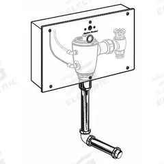 AMERICAN STANDARD Automatic Flush Valve: Selectronic, 0.5 gpf Gallons per Flush, Battery, Concealed (MPN 606B505.007). Key specifications — Spud Location: Back; Brand: AMERICAN STANDARD.