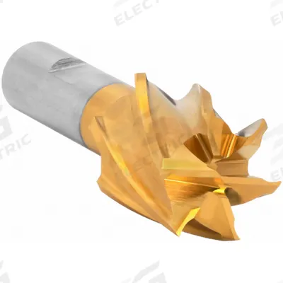 CLEVELAND Square End Mill: High Speed Steel, TiN Coated, 6 Flute, 1-1/2" Mill Dia - General Purpose High-Speed Steel Square End Mills