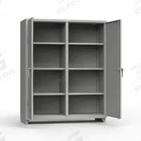 STRONG HOLD Storage Cabinet: 60 in x 24 in x 75 in, 6 (6) Adj Shelves, 2 Doors, Legs, Medium Gray (MPN 56-DS-246-L). Key specifications — Brand: STRONG HOLD; Base Type: Legs; Cabinet Color: Medium Gray; Frame Assembled: Assembled.