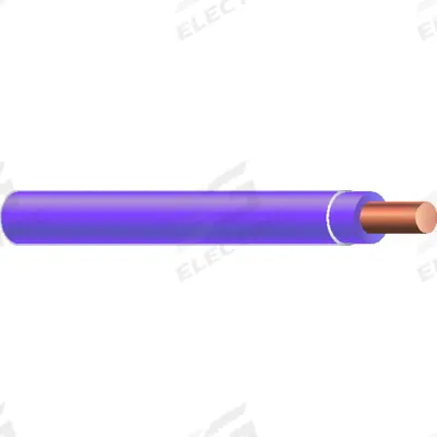 SOUTHWIRE Wire: Copper, 16 AWG, 1 Conductors, Solid, Purple, 500 ft Lg - Copper TFN/TFFN Building Wires