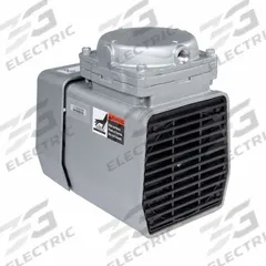 GAST Compressor/Vacuum Pump: 1/8 hp, 115V AC, 25.5 in Hg Max Vacuum, 60 psi Max Continuous Pressure (MPN DOA-P701-AA). Key specifications — attr50671: 115V AC; attr50650: 1.1 cfm; attr50635: GAST.