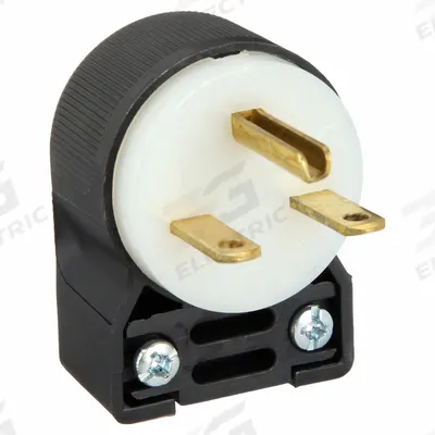 HUBBELL Straight Blade Plug: 6-15P, 250V AC, 15 A, 2 Pole, 3 Blade, Black/White (MPN HBL5666CA) - Angled Plugs