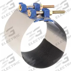 SMITH-BLAIR Repair Clamp: For 6 in Pipe, 6 in Overall Lg, 304 Stainless Steel, Nitrile Rubber Gasket (MPN 245-00066306000). Key specifications — Brand: SMITH-BLAIR; Bolt Material: Steel; Maximum Operating Pressure: 150 psi; Maximum Vacuum Pressure: 10 psi; Gasket Material: Nitrile Rubber.