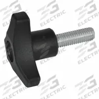 JW WINCO 3-Lobed Hand Knobs: 3 Point, Plastic w/ Steel Thread, M8 Thread, 55 mm Dia, Black (MPN 7383185). Key specifications — Brand: JW WINCO.