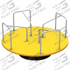ULTRAPLAY Spinner: 20.1 ft Installation Zone Dia, Yellow, Multiple Handrails, Not ADA Accessible (MPN UP117). Key specifications — attr1007486: Multiple Handrails; attr1007487: 5 to 12 yr.