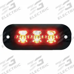 CODE 3 Warning Light: Emergency Vehicle Area Light, Red, 6 W Watt, Clear, SAE J595 Class 1, LED (MPN XTP3R). Key specifications — Brand: CODE 3; Lens Color: Clear; Number of Flash Patterns: 21; Installation Type: Permanent; Operating Voltage: 12-24V DC.