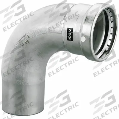 VIEGA MEGAPRESS Crimp Elbow Fitting: 4 in Pipe x 4 in Pipe Size, Press-fit x FTG - Stainless Steel Press Fittings