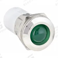 APPROVED VENDOR Raised Panel Light: 16 mm Panel Mounting Hole Dia, LED, Green, Raised Head, M16 (MPN 24M144). Key specifications — Brand: APPROVED VENDOR; Electrical Connection: 0.11 Male Quick Disconnect.