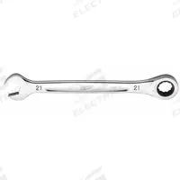 MILWAUKEE Ratcheting Combination Wrench: Chrome Vanadium Steel, Chrome, 21 mm Head Size, Std (MPN 45-96-9321). Key specifications — attr309600: 21 mm; attr309611: Chrome; attr309610: Chrome Vanadium Steel; attr309604: No; attr309612: No; attr309613: No; attr309615: No; attr324932: MILWAUKEE.