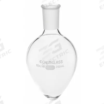 CHEMGLASS Boiling Flask: 5 mL, Colorless, Pear, A - Glass Boiling Flasks