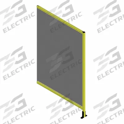 FAZTEK T-Slot Framing System Panel: Add-On, Yellow, 72 in H x 36 in W x 5 1/2 in D - Clear Plastic Panel Add-On Kits