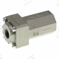 SMC Pneumatic Check Valve: Bushing, 1/4 in NPT, 1/8 in NPT, 1 MPa Max. Pressure (MPN AK2000-N01). Key specifications — attr291949: 1/4 in NPT; attr291950: 1/8 in NPT; attr291957: Aluminum Die Cast (Body); Aluminum Die Cast (Cover); NBR (O-Ring); POM (Valve); attr294749: SMC.