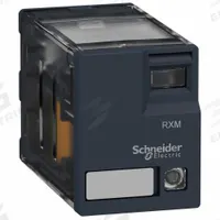 SCHNEIDER Relay: Socket Mounted, 3 A Current Rating, 110V DC, 4PDT, 14 Pins/Terminals, G Socket (MPN RXM4GB3FD). Key specifications — Brand: SCHNEIDER; Base Type: Square; Mounting Style: Plug-In; Pin Shape: Flat; Electrical Connection: Quick-Connect; Manufacturer Part Number: RXM4GB3FD; Series: Harmony™ RXM Series.