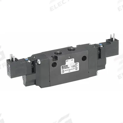 Parker Solenoid Air Control Valve: B3 Series, Four-Way / Three-Position, Double Solenoid - Parker B Series Solenoid-Operated Inline Valves