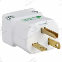 HUBBELL Straight Blade Plug: Hospital Grade, 5-20P, 125V AC, 20 A, 2 Pole, 3 Blade, White (MPN HBL8364V)