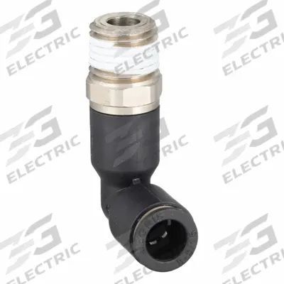 LEGRIS Push-Fit Elbow Fitting: 3/8 in OD x 1/8 in Pipe Size, Push-to-Connect x MNPT - Nylon & Nickel-Plated Brass Tube Fittings