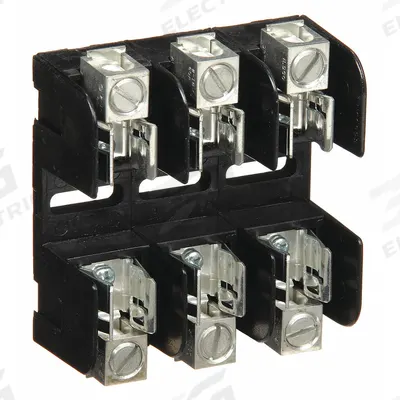 MERSEN Fuse Block: Open Block Design, 3 Pole, 250 V AC, Box Lug - Fuse Blocks for UL Class H & K Fuses