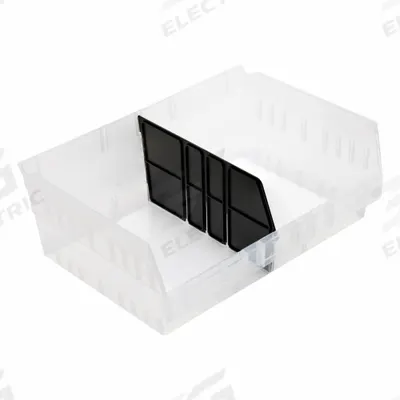 QUANTUM STORAGE SYSTEMS Long Bin Dividers: 10 in x 6 in, 15 in Overall Wd - Plastic Shelf Bin Dividers