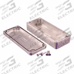 HAMMOND Enclosure: Die-Cast Aluminum, 5 in x 2 in x 1 in, NEMA 1/12/13/4/4X, Solid Cover, Screw On (MPN 1550Z109). Key specifications — Brand: HAMMOND; Closure Method: Screws; Enclosure Material: Die-Cast Aluminum; Knockouts: Not Included.