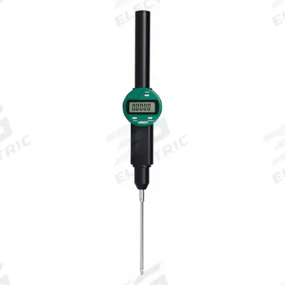 INSIZE Long-Stroke Digital Indicator: 0 in to 4 in /0 mm to 100 mm, Inch/Metric - Digital Indicators with Non-Removable Flat Back