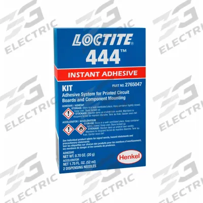 LOCTITE Instant Adhesive: 444, Electronics, 2.45 fl oz, Bottle, Clear, Thin Liquid - Instant Adhesives for Electronics