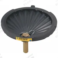 JUSTRITE Drum Funnel: No Lid, Black, No Flame Arrester, 21 in x 3 1/4 in, 2 in NPS/2 in NPT (MPN 28681). Key specifications — Brand: JUSTRITE; Funnel Material: Polyethylene; For Use With: 30 gal Drums; Color: Black; Lid Type: No Lid; Flame Arrester Ht: No Flame Arrester; Lid Type (sublevel): No Lid.