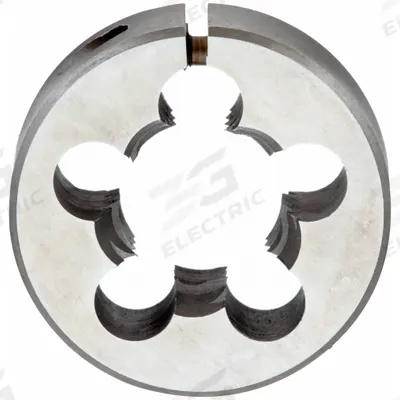 CLE-LINE Round Threading Die: 1/2"-13 UNC, 1 in OD, Adj, Carbon Steel (MPN C65470) - Adjustable Round Threading Dies