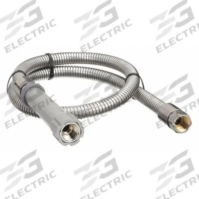 T&S BRASS Pre-Rinse Hose: Stainless Steel, Stainless Steel, 44 in Overall Lg - Faucet Sprayer Hoses