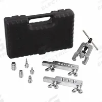 PRO-SET Flaring Tool: Single 45 Degree, Mfr Part # FS275, Flaring and Swaging Kit. Key specifications — attr470063: FSX501 FS275 Flaring Bar 7/16 in, 1/4 in, 1/8 in, 3/16 in, 5/16 in, 3/8 in O.D.; attr470070: Complete Kit for Flaring and Swaging 9 Sizes of Tubing; attr542240: Flaring and Swaging Kit; attr447992: FS275; attr447995: PRO-SET.