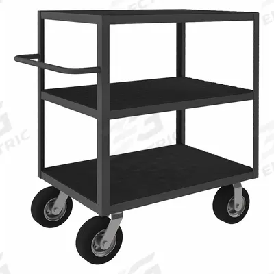 APPROVED VENDOR Metal Shelf Cart: 1,200 lb, 42 in L x 24 in W x 45 in H Overall Dim - Instrument Carts with Flush Metal Shelves