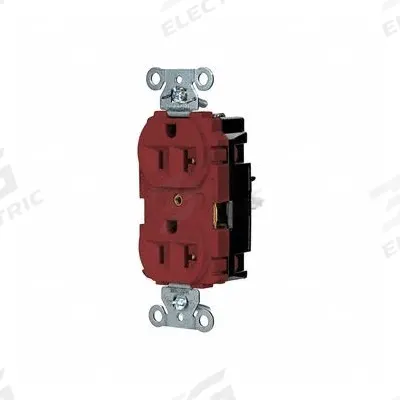 HUBBELL Receptacle: Duplex, 5-20, Red, 125V AC, 20 A, 2 Pole / 3 Wire (MPN 5362STR) - General Purpose Receptacles