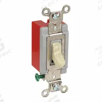 HUBBELL Wall Switch: Toggle Switch, Single Pole, Maintained, Ivory, 120/277V AC, 20 A (MPN HBL1221I). Key specifications — Illuminated: No; Voltage Rating: 120/277V AC.