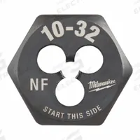 MILWAUKEE Hex Threading Die: #10-32 UNF, 1 in Hex Wd, Black Oxide Carbon Steel (MPN 49-57-5327)