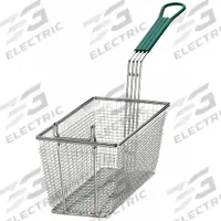 Fryer Basket: Rectangle, Coated Handle, 13 1/2 in Overall Dp, 25 in Overall Ht, 6 1/2 in Overall Wd (MPN 42). Key specifications — Handle Type: Coated; Manufacturer Part Number: 42; Material: PVC; Shape: Rectangle; Brand: TABLECRAFT PRODUCTS COMPANY.