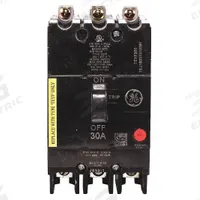 GE Molded Case Circuit Breaker: 30 A Amps, 18kA at 277/480V AC, Fixed, Lug, ABC (MPN TEYF330). Key specifications — Series: TEY; Max. AIR Rating: 18kA at 277/480V AC; Instantaneous Trip: Fixed; Terminal Connection: Lug; Phase Connection: ABC.