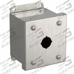 HAMMOND Push Button Enclosure: 22mm, 1 Holes, 304 Stainless Steel, NEMA 3R/4/4X (MPN 1435MSSA). Key specifications — Brand: HAMMOND; Environments & Applications: Washdown-Corrosion-Resistant.