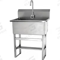 SANI-LAV Scrub Sink: 45 1/2 in Overall Ht, 22 in Bowl Lg, 10 1/2 in Bowl Dp, 2 gpm Flow Rate, Sensor (MPN 531FB). Key specifications — Includes Side Splash: Side Splash Not Included; Power Source: Battery Powered; Brand: SANI-LAV.