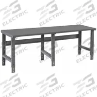 TENNSCO Workbench: Adj Ht, Steel, 96 in x 36 in, 4,000 lb Overall Load Capacity, Gray (MPN WBA-1-3696S). Key specifications — Brand: TENNSCO.