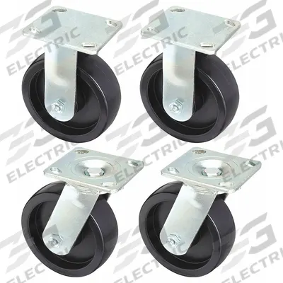 APPROVED VENDOR Plate Casters: Rigid/Swivel, No Brake, Nylon, 8 in Wheel Dia, 2 in Wheel Wd - Plate Caster Kits