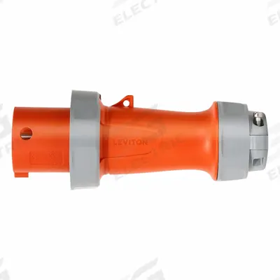 LEVITON Pin and Sleeve Plug: Orange, 125/250V AC, Single Phase, 60 A, 3 Pole, 4 Wire - Washdown-Rated Plugs