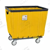 R&B WIRE PRODUCTS INC. Basket Truck: 17.4 cu ft, 800 lb, 41 1/2 in L x 30 1/4 in W x 30 in H, Yellow (MPN 414SOC/ANTI/YEL). Key specifications — Brand: R&B WIRE PRODUCTS INC.; Liner Color: Yellow; Caster/Wheel Configuration: (4) Swivel; Assembled/Unassembled: Assembled.