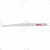 MILWAUKEE Reciprocating Saw Blade: 5 Teeth per Inch, 12 in Blade Lg, 0.05 in Blade Thick, Wood, 5 PK (MPN 48-00-5037). Key specifications — attr1109198: 5; attr1109200: Rigid for Straight Cuts; attr1109201: Straight; attr1109209: MILWAUKEE.