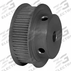DAYTON Timing Pulley: Modified Curvilinear, Fixed, For GT Timing Belt Section, For 9 mm Belt Wd (MPN 38-3P09M6FA6). Key specifications — Brand: DAYTON; Finish: Clear Anodized; For Belt Series: Powerhouse®.