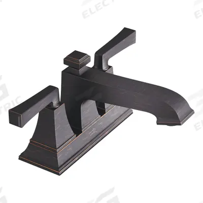 AMERICAN STANDARD Low Arc Bathroom Faucet: Town Square S, Brass, Legacy Bronze Finish - Centerset Handle Bathroom Faucets
