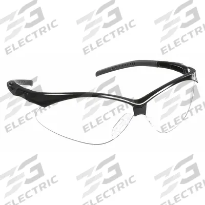 RADIANS Safety Glasses: Clear Lens, Frameless, Black Frame - Padded Comfort-Fit Safety Glasses