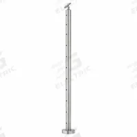 LAVI 316 Cable Rail End Post: 4 in x 4 in, End, Floor Mounted Rail Mounting, 1 Rail Levels, Round (MPN 49-C424/42/F/B/E/AS). Key specifications — attr1047618: LAVI 316; attr1047619: Silver; attr1047628: Round; attr1047632: Stainless Steel; attr1047638: 1; attr1047646: Floor Mounted.