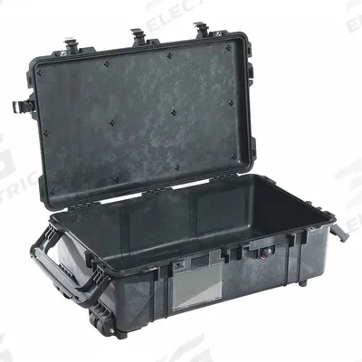 PELICAN Protective Case: 16 1/2 in x 28 1/8 in x 9 1/4 in Inside, No Foam, Black - Suitcase-Style Cases