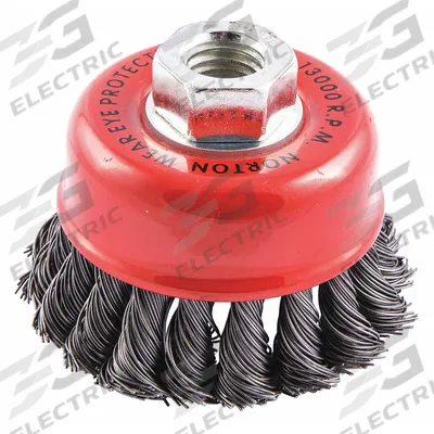 APPROVED VENDOR Cup Brush: Twisted Steel, 3 1/2 in Dia, 0.02 in Fill Dia - Heavy-Cleaning Brushes for Contoured Carbon Steel Surfaces