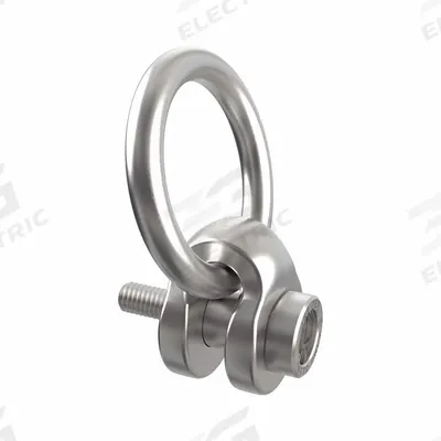 JERGENS Hoist Ring: Swivel, Nickel-Plated Steel, M20-2.50, Max. 5,045 lb - Side-Pull Pivot & Rotate Hoist Rings
