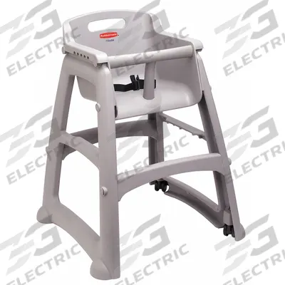RUBBERMAID COMMERCIAL PRODUCTS High Chair: Gray, 99 cm Overall Ht, 33 cm Overall Wd - High Chairs with Casters